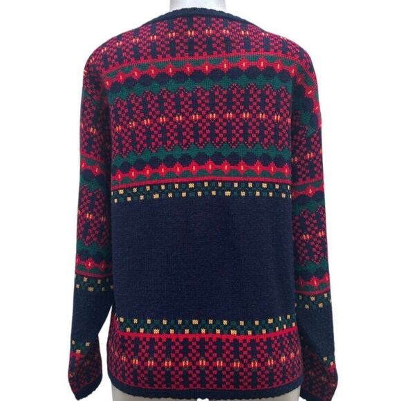 Vtg Paquette Byer California Sweater Large Multicolor Fair Isle Boucle Terrier - Picture 11 of 11